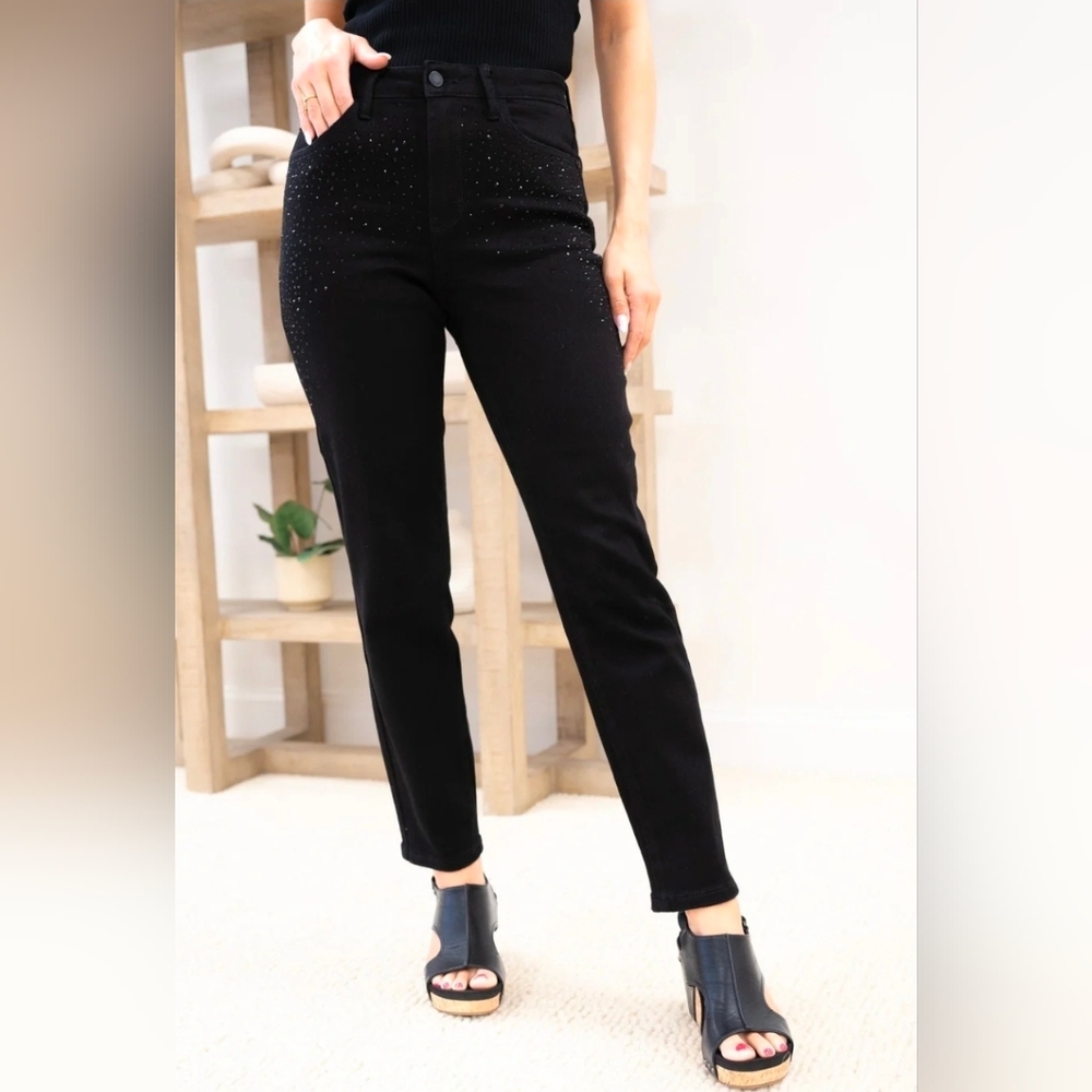Judy Blue Raise Your Glass High Rise Rhinestone Embellished Jeans